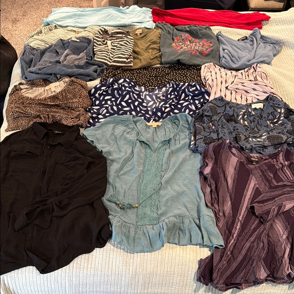 Assorted Women's Blouses Collection lot of 16 women’s Large